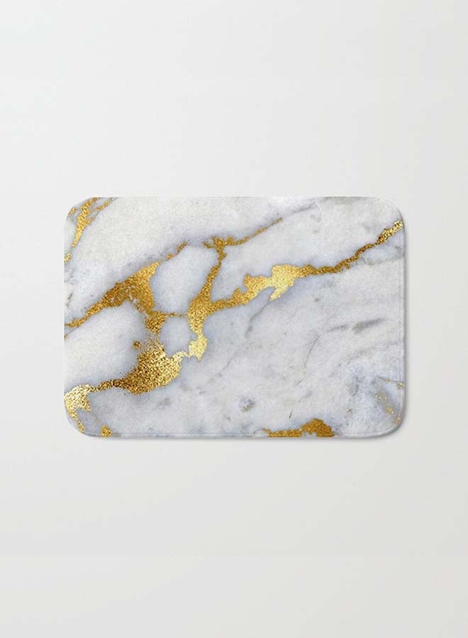 NIBEMINENT Marble Pattern Anti-Skid Doormat White/Grey/Gold 40 x 60cm