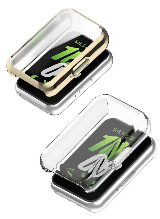 2 Pcs For  TPU Protective Case Cleas/Gold - Image 1