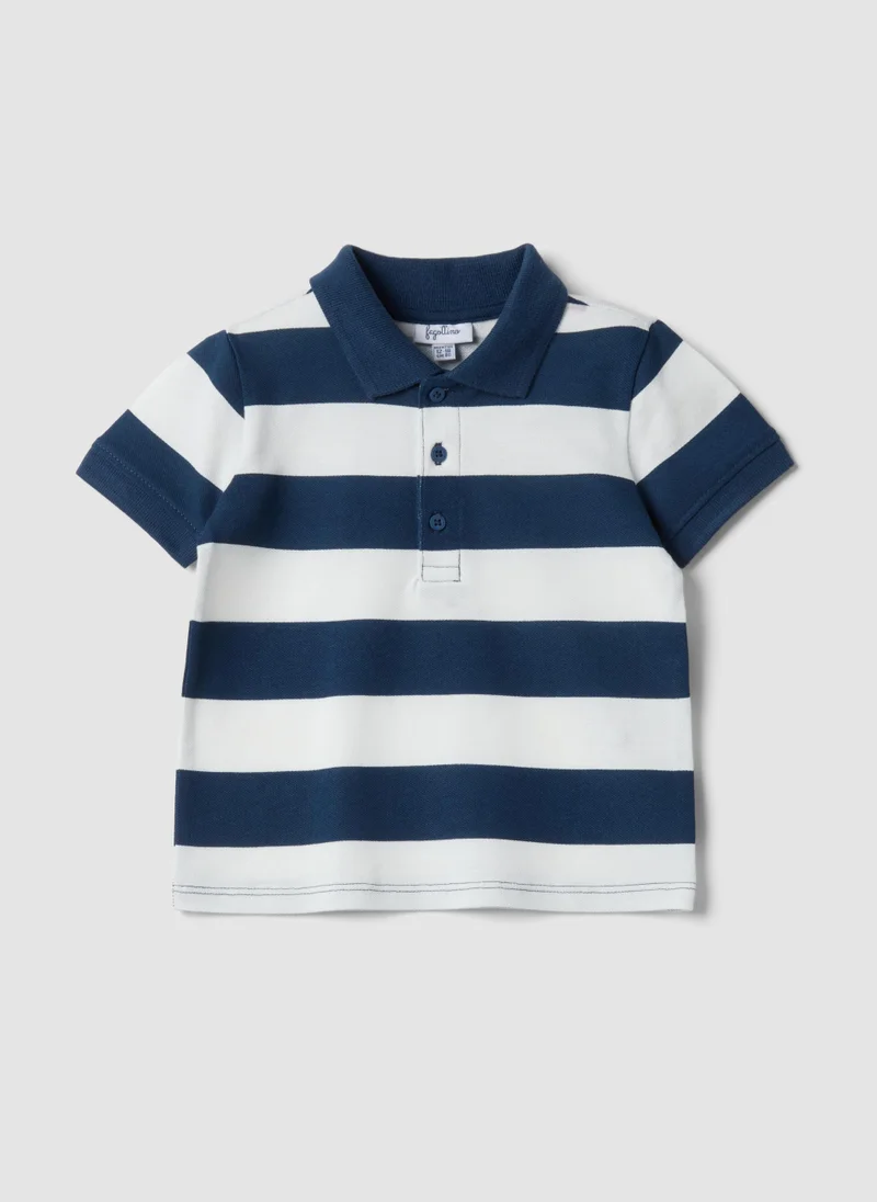 Ovs OVS Multicoloured Striped Pure Cotton Polo For Boys, Regular Fit