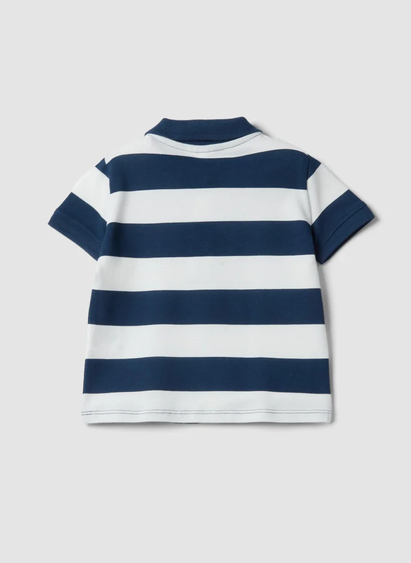 Ovs OVS Multicoloured Striped Pure Cotton Polo For Boys, Regular Fit
