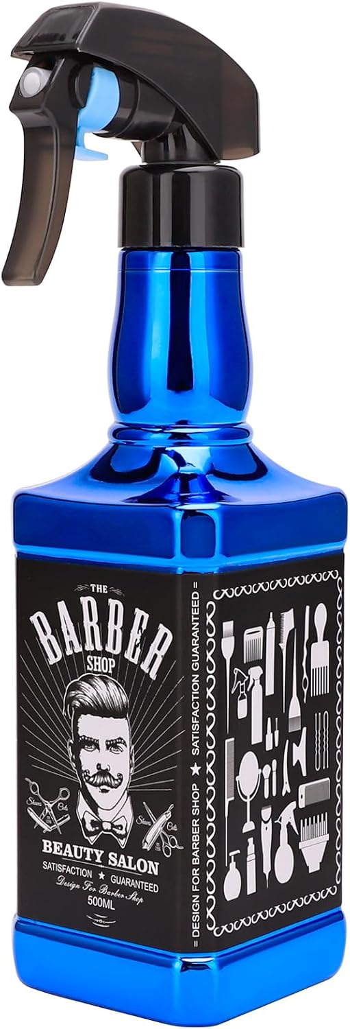 Water Sprayer 500ml169oz Hair Spray Bottle Hairdressing Barber Spray Bottle Whisky Squirt Bottle Mist Salon Hair Tools Home Gardening Blue