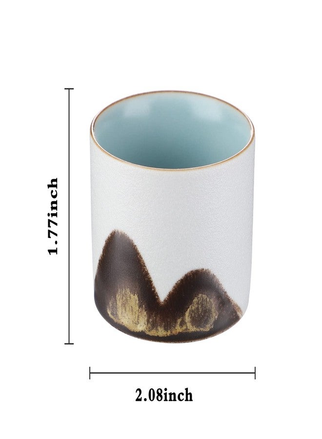 Evannt Ceramic Tea Cups Chinese Tea Cup Set of 3 Small Japanese Tea Cups Porcelain Sake Cup Kung Fu Tea Set Retro Style (Style 1#) - Image 2