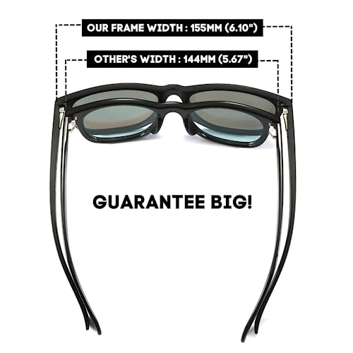 PRIVEL XXL Size Extra Large Polarized Sunglasses155MM for Big Wide Heads Men TR90 Ultralight Durable UV400 Protection Glasses (PMX007P-11) - Image 3