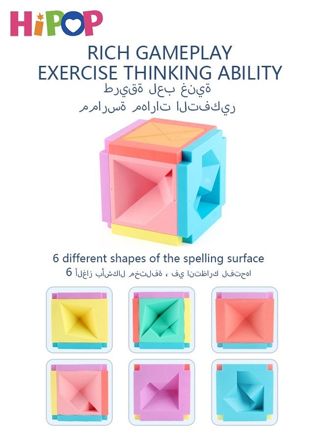 HIPOP Three-Dimensional Tangram, Building Blocks, Filled Rubik's Cube, 6 Different Level Challenges, Fill Up The Blank Space, Educational Toys for Boys/Girls, Fidget Toys For Adults.  - Image 2