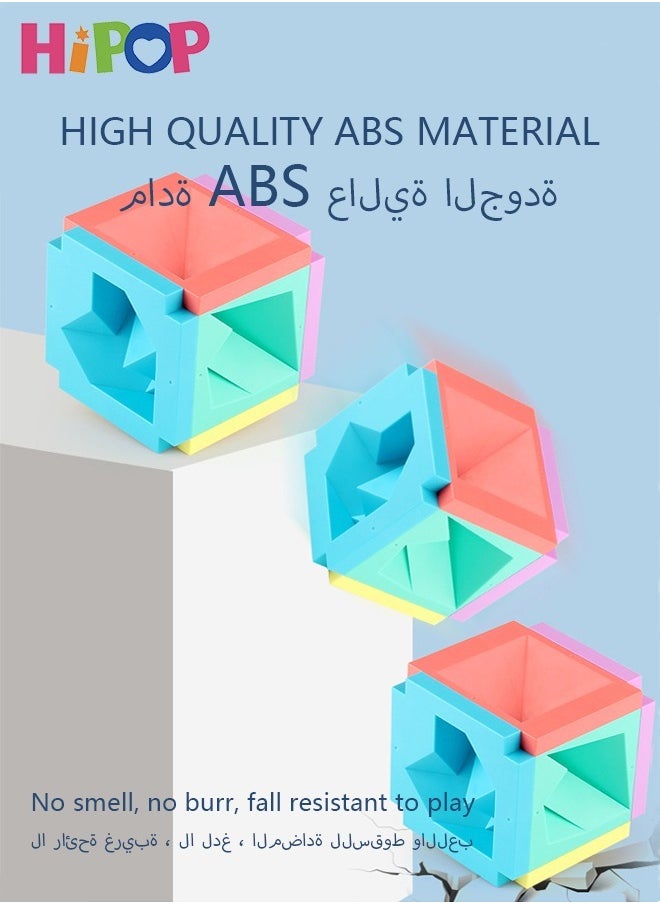 HIPOP Three-Dimensional Tangram, Building Blocks, Filled Rubik's Cube, 6 Different Level Challenges, Fill Up The Blank Space, Educational Toys for Boys/Girls, Fidget Toys For Adults.  - Image 4