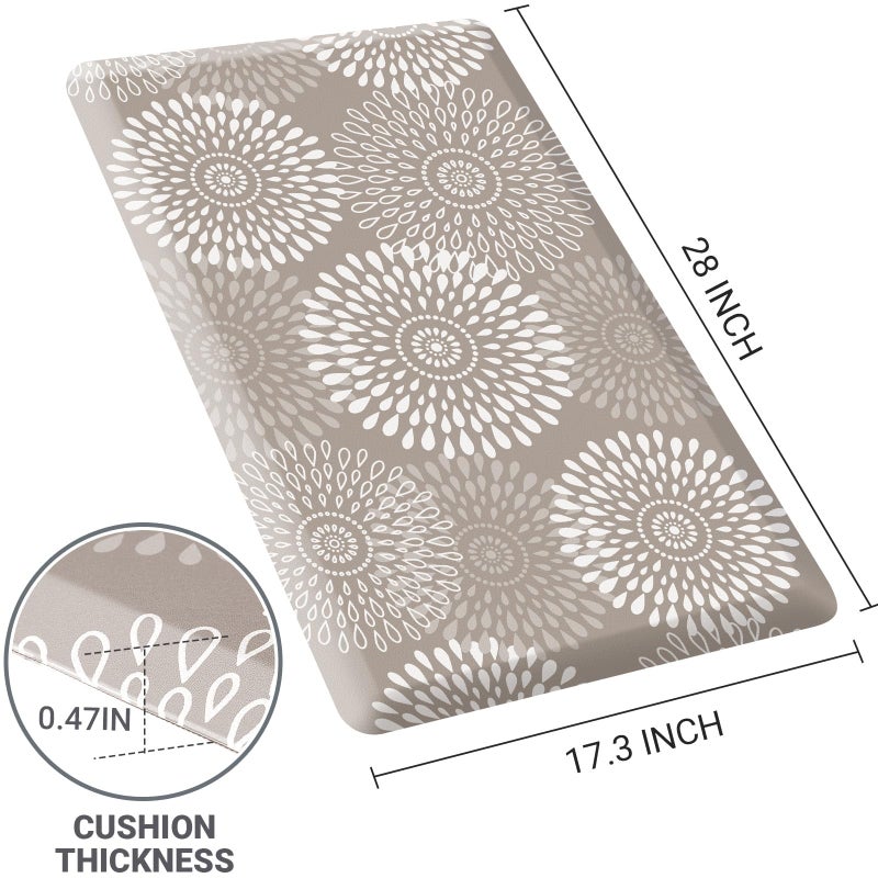 LuxStep Kitchen Mat Waterproof Kitchen Rugs for Floor Cushioned Anti-Fatigue Mat Non-Slip Standing Desk Mat Comfort Floor Mats for House Sink Office 17.3" x 28" Khaki - Image 2