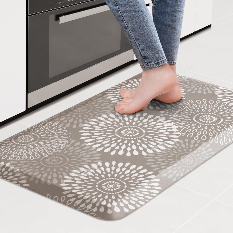 LuxStep Kitchen Mat Waterproof Kitchen Rugs for Floor Cushioned Anti-Fatigue Mat Non-Slip Standing Desk Mat Comfort Floor Mats for House Sink Office 17.3" x 28" Khaki - Image 1