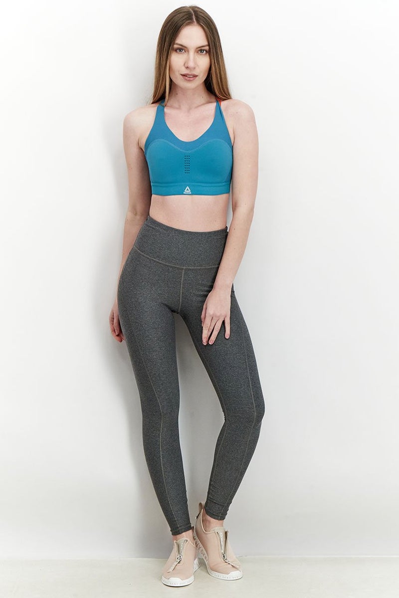 Reebok سوتيان رياضي خفيف مبطن بشعار العلامة التجارية للنساء، أزرق فواتح - Image 4