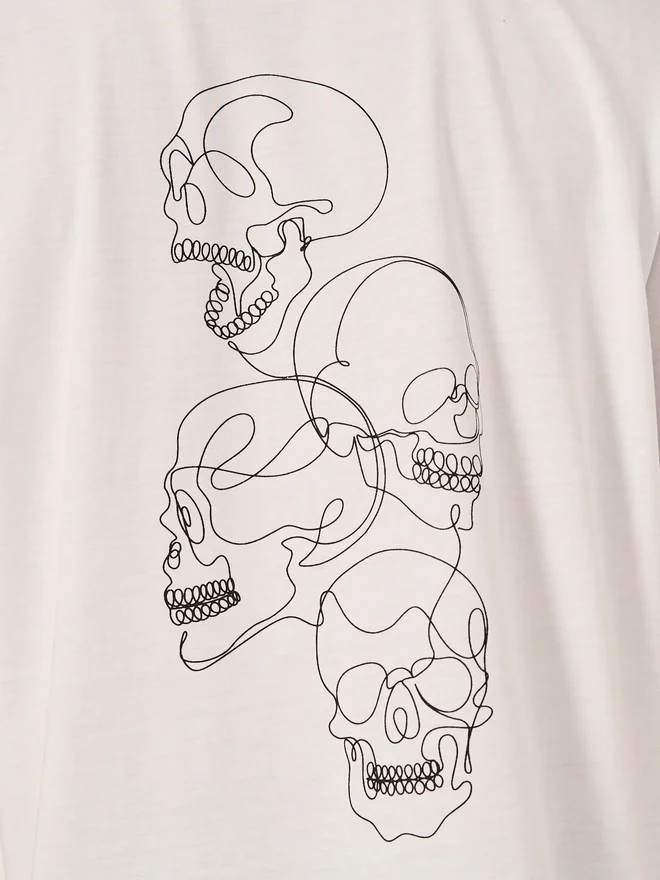 Styli Styli Back Skull Graphic Print Short Sleeve Oversized T-Shirt