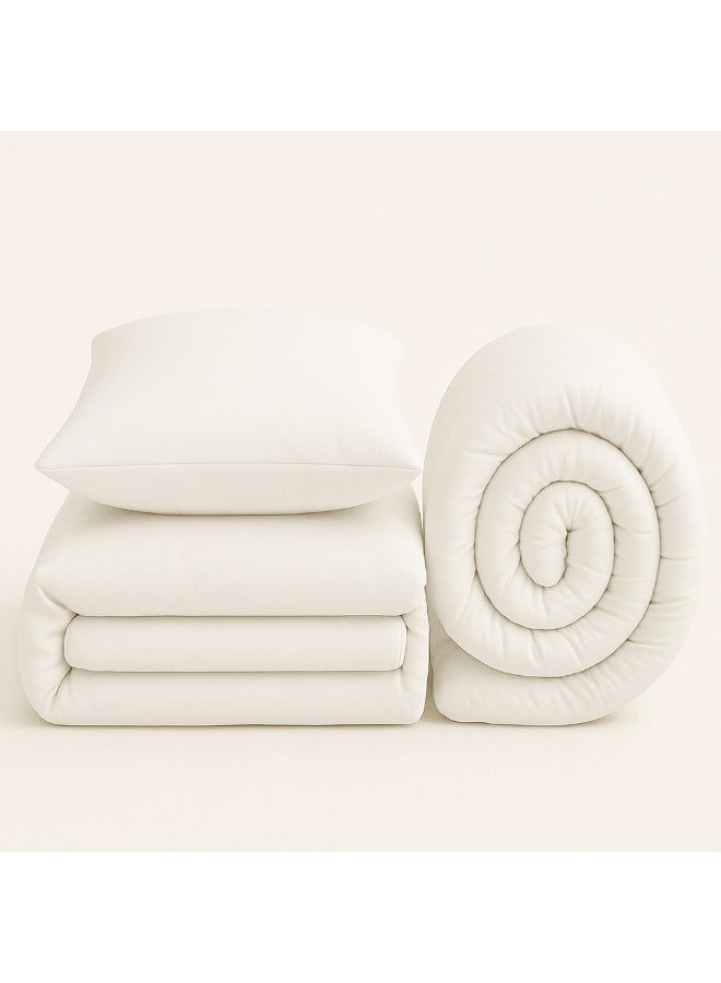 bukhamseen Luxury Cotton Hotel Quilted Bed sheet set, with 300 Thread Count 7 Pieces (stiched filling) Alfaisaliea - Image 2