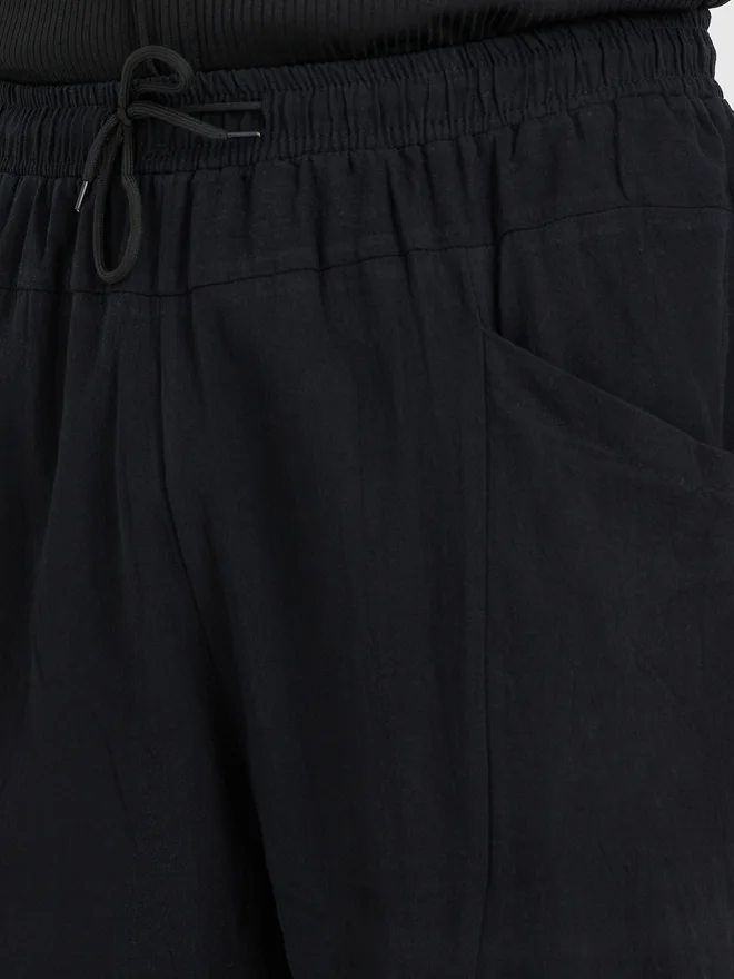 Styli Styli Cotton Linen Woven Pant with Drawstring