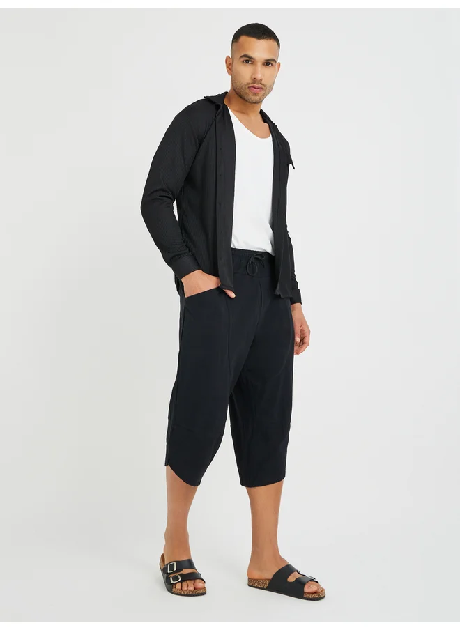 Styli Styli Cotton Linen Woven Pant with Drawstring