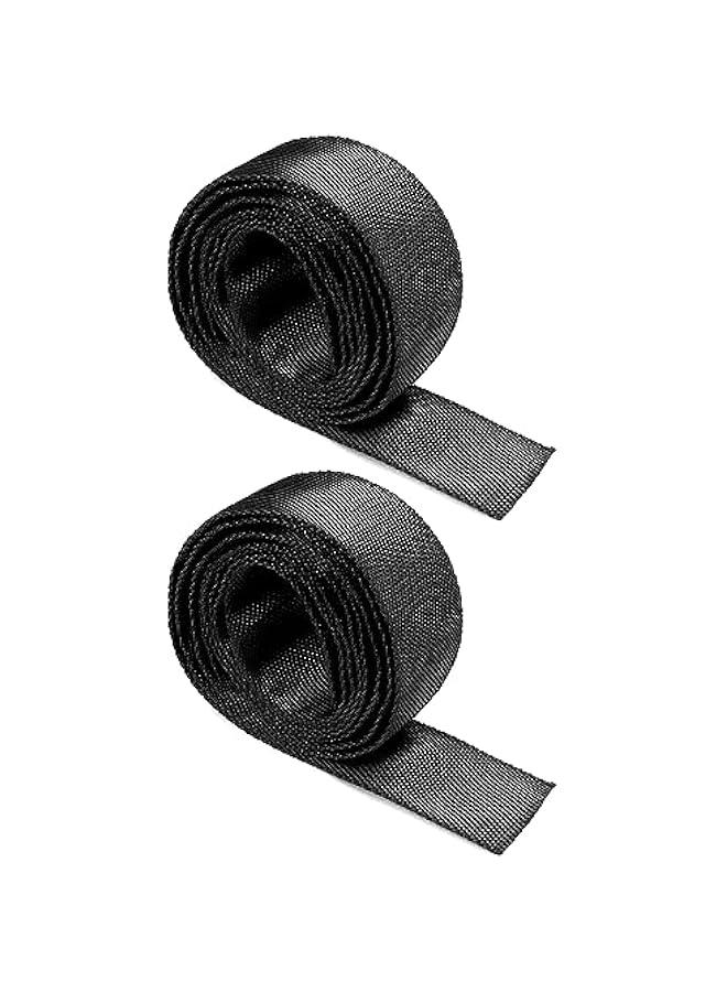 Arabest Winch Rope Protector Sleeve, 2 Pack 5cm/1.97 Wide x 2m/6.6' Long Polyester Winch Rope Protective Sleeve Trailer Winch Parts, Black - Image 1