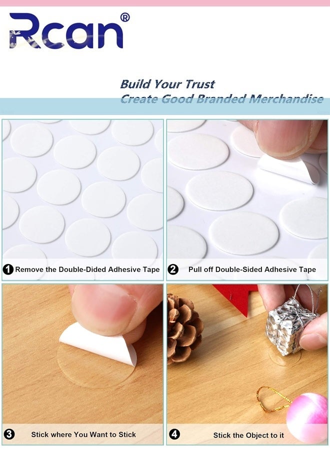 Rcan 500 Pcs Adhesive Dots, Transparent Double-Sided, Clear Removable Stickers, Round Acrylic No Traces Adhesive Sticker for Craft Adhesive Waxing DIY Art Office Supply (0.39 inch/10 mm) - Image 3