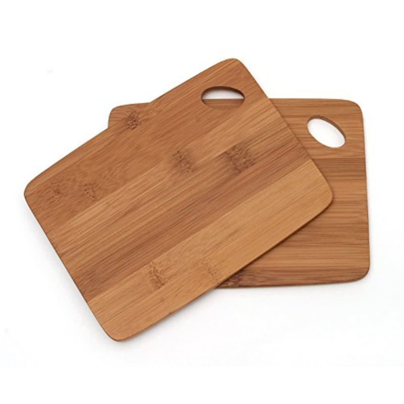 Lipper International Bamboo Wood Thin Kitchen Cutting Boards with Oval Hole in Corner Set of 2 Boards 6 x 8 x 025