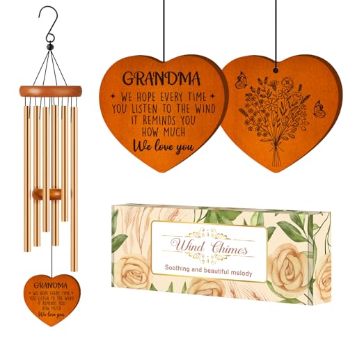 Damaigiift Gifts for Grandma, Grandma Birthday Gifts from Grandkids, Grandma Gift Wind Chimes, Mothers Day Grandma Gift, Present for Grandmother from Granddaughter Grandson Grandchildren - Image 1