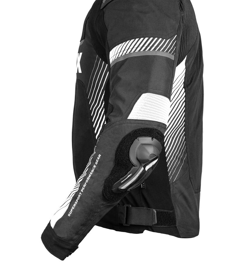 Rynox Apex Evo Jacket - CE Certified Class AA | Motorcycle Riding Jacket | Impact Protection | Abrasion Resistance - Black White, Large - Image 4