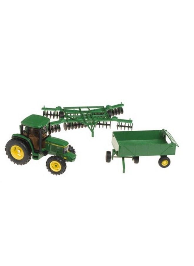 John Deere Deere 6410 Tractor With Barge Wagon And Disk (1:32 Scale) , Green  - Image 4