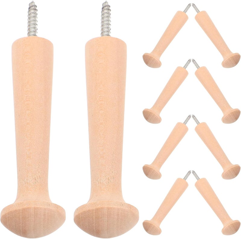 ULTECHNOVO 10pcs Unfinished Shaker Style Wood Hooks 3.8 Inch Rustic Wooden Pegs for Hanging Coats Hats Keys Towels Wall Mounted Farmhouse Storage Organizer - Image 1