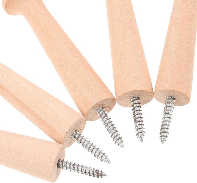 ULTECHNOVO 10pcs Unfinished Shaker Style Wood Hooks 3.8 Inch Rustic Wooden Pegs for Hanging Coats Hats Keys Towels Wall Mounted Farmhouse Storage Organizer - Image 3