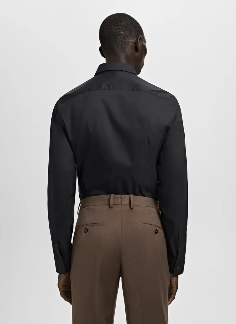 مانجو مان قميص بدلة قطني بقصة ضيقة