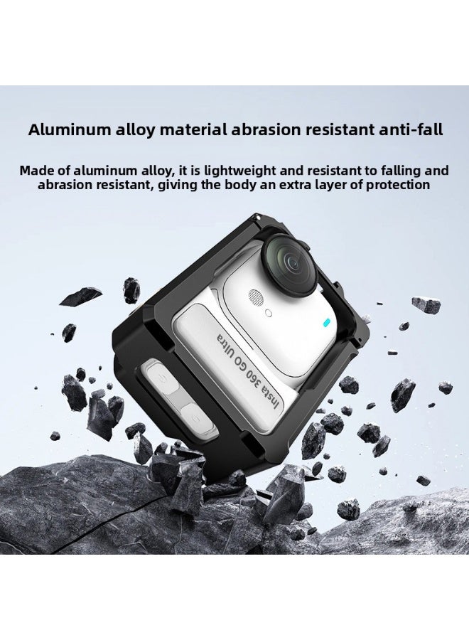 Aluminum Alloy Cage for Insta360 GO Ultra – Quick Release Frame with Dual Cold Shoe Mounts, Protective Expansion Case for Microphone & Light Accessories - Image 4