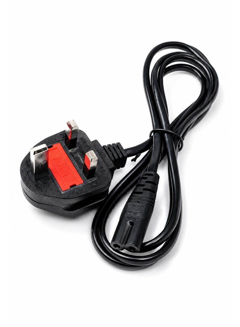 برايت كيبل طاقة بريطاني BS1363 بطول 1.5 متر – قابس UK إلى IEC C7 (شكل الرقم 8) – 7.5A / 250V – سلك طاقة بديل للتلفزيون والشاشات وأجهزة الألعاب - Image 1
