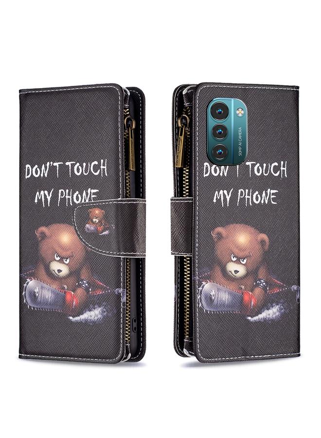 S-TOP Case For Nokia G21 / G11 Colored Drawing Pattern Zipper Leather Phone Case - Image 2