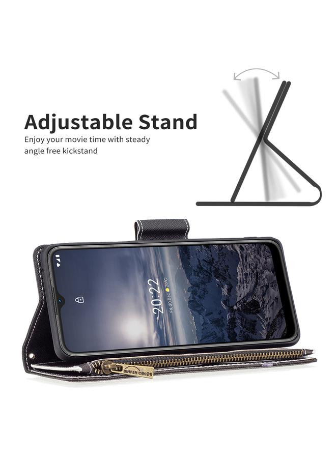 S-TOP Case For Nokia G21 / G11 Colored Drawing Pattern Zipper Leather Phone Case - Image 4