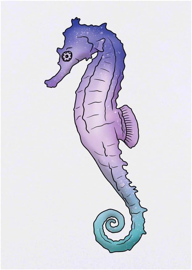 Tropical Seahorse Temporary Tattoo Water Resistant SkinSafe NonToxic Transfer TO00071927