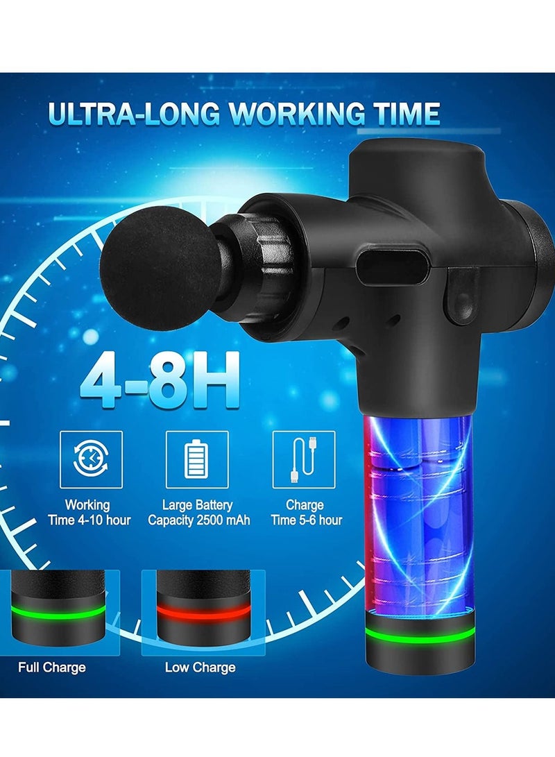 Massage Gun, Deep Tissue Percussion Muscle Massager with 20 Speeds, 8 Heads, LCD Display, Carrying Case, Super Quiet Handheld Electric Body Massager for Muscle Soreness Relief - Image 4