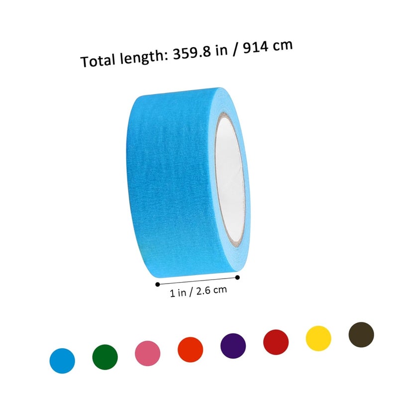 8 Rolls Colored Masking Tape Bright Colors Removable No Residue DIY Craft Labeling - Image 3