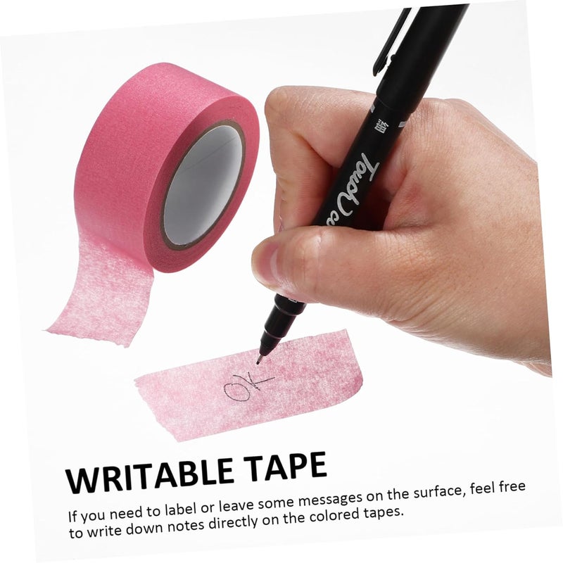 8 Rolls Colored Masking Tape Bright Colors Removable No Residue DIY Craft Labeling - Image 4