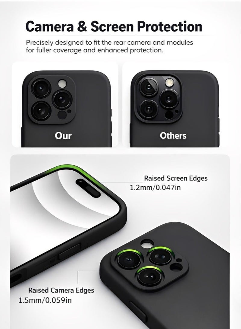 ايه كيه تي ستار غطاء حماية سيليكون سائل لهاتف iPhone 16 Pro Max - غطاء خلفي فاخر ناعم الملمس من مادة TPU ممتص للصدمات - Image 4