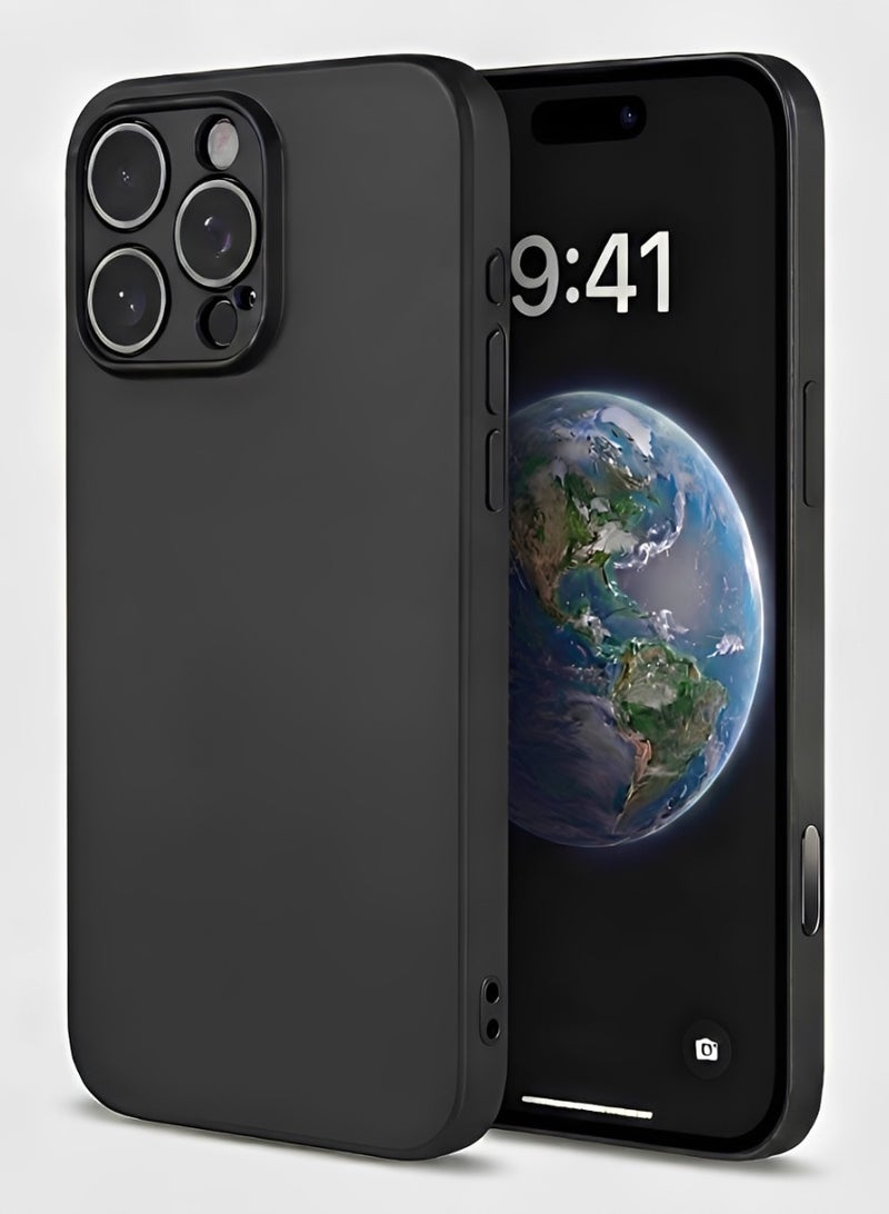 ايه كيه تي ستار غطاء حماية سيليكون سائل لهاتف iPhone 16 Pro Max - غطاء خلفي فاخر ناعم الملمس من مادة TPU ممتص للصدمات - Image 1