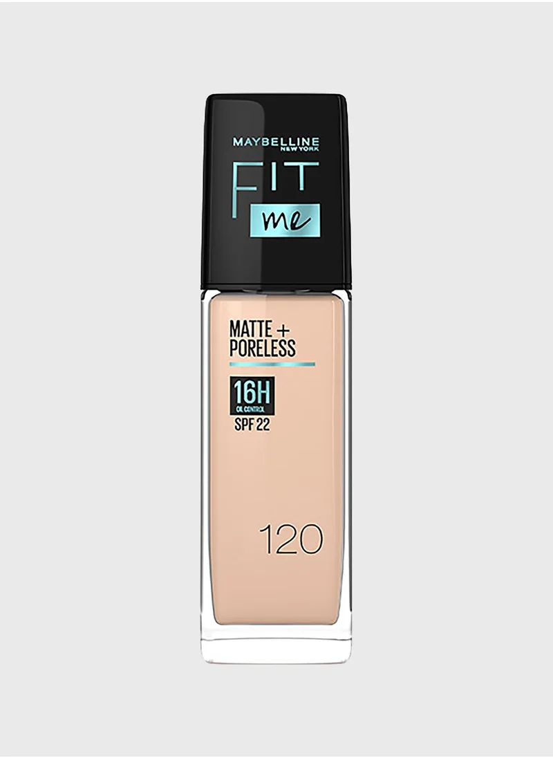 MAYBELLINE NEW YORK Fit Me Foundation Matte & Poreless Foundation 16H Oil Control with SPF 22 - 120