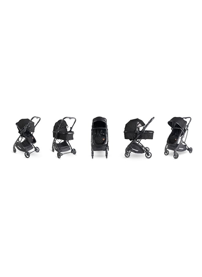 BABYDOES - PRONTO R+ 2 In 1 Reversible Cot Stroller With 5-Point Harness Reversible Seat One-Hand Fold  Sleeping Basket Into Bassinet Cot 0 To 4 Year Dark Grey - Image 1