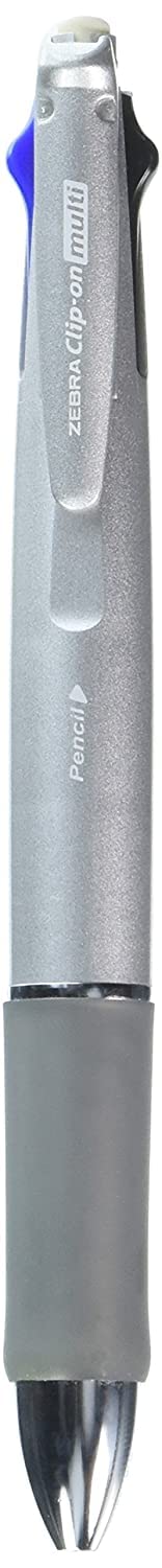 Zebra Pen Zebra ClipOn 1000 4 Color 07 mm Ballpoint Multi Pen 05 mm Pencil Silver Body B4SA2S - Image 2