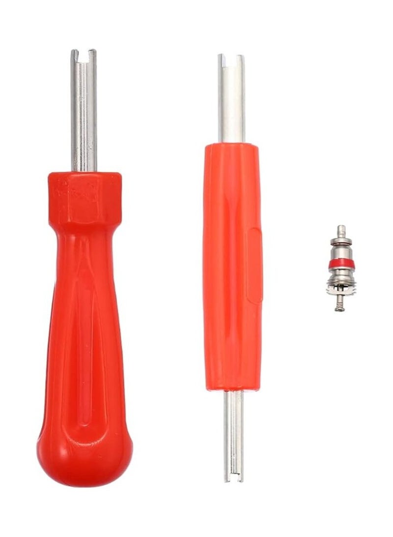 X AUTOHAUX Tire Valve Stem Removal Tool Set 100pcs Tire Valve Stem Cores Dual Single Head Valve Core Remover Repair Tool - Image 1