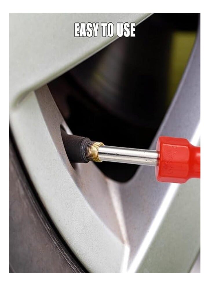 X AUTOHAUX Tire Valve Stem Removal Tool Set 100pcs Tire Valve Stem Cores Dual Single Head Valve Core Remover Repair Tool - Image 2