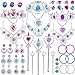 Tagitary Princess Pretend Jewelry Toy 48 Pcs Jewelry Dress Up Play Set for Girls Included Tiaras Necklaces Wands Rings Earrings and Bracelets Kids Play Jewelry Set for Girls - Image 2
