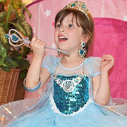 Tagitary Princess Pretend Jewelry Toy 48 Pcs Jewelry Dress Up Play Set for Girls Included Tiaras Necklaces Wands Rings Earrings and Bracelets Kids Play Jewelry Set for Girls - Image 5