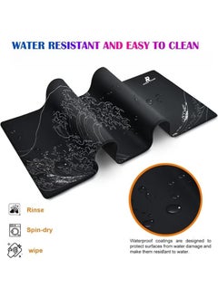 Rock Pow Large Gaming Mouse Pad with Stitched Edges Extended Mousepad Superior Cloth Surface Non-Slip Rubber Base Water Resist 800 * 300 * 3mm  - Image 4