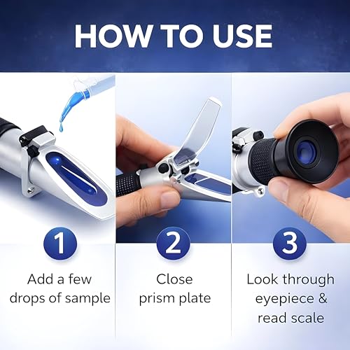 MCP Portable Handheld Polypropyene, Auto Refractometer Digital Salinity Meter For Water Testing, Brix Refractometer (0-100%). - Image 5
