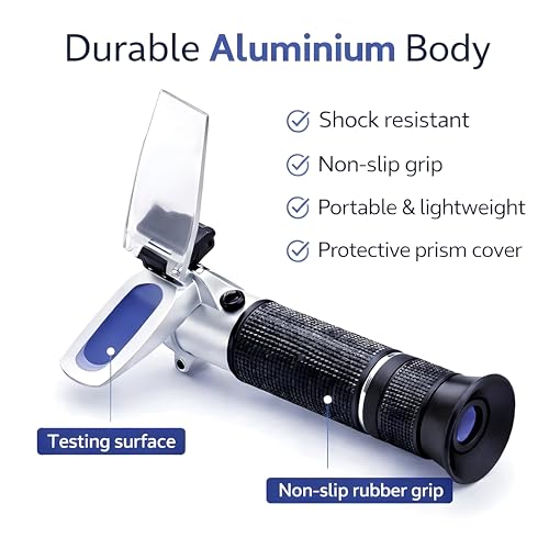 MCP Portable Handheld Polypropyene, Auto Refractometer Digital Salinity Meter For Water Testing, Brix Refractometer (0-100%). - Image 4