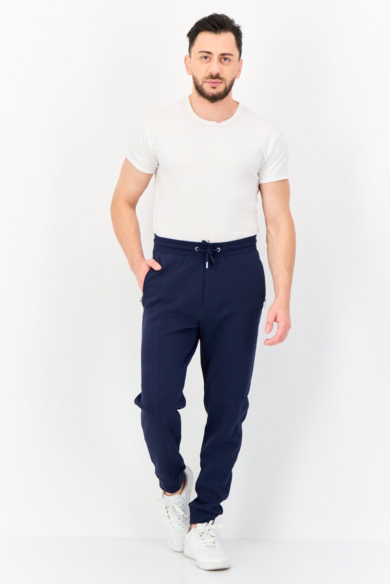 Celio Men Regular Fit Solid Jogger Pants, Navy  - Image 3