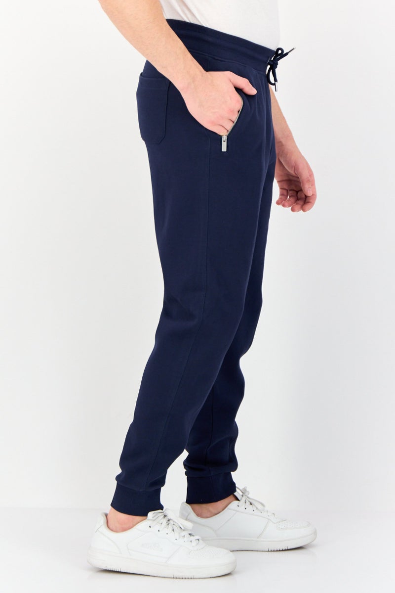 Celio Men Regular Fit Solid Jogger Pants, Navy  - Image 4