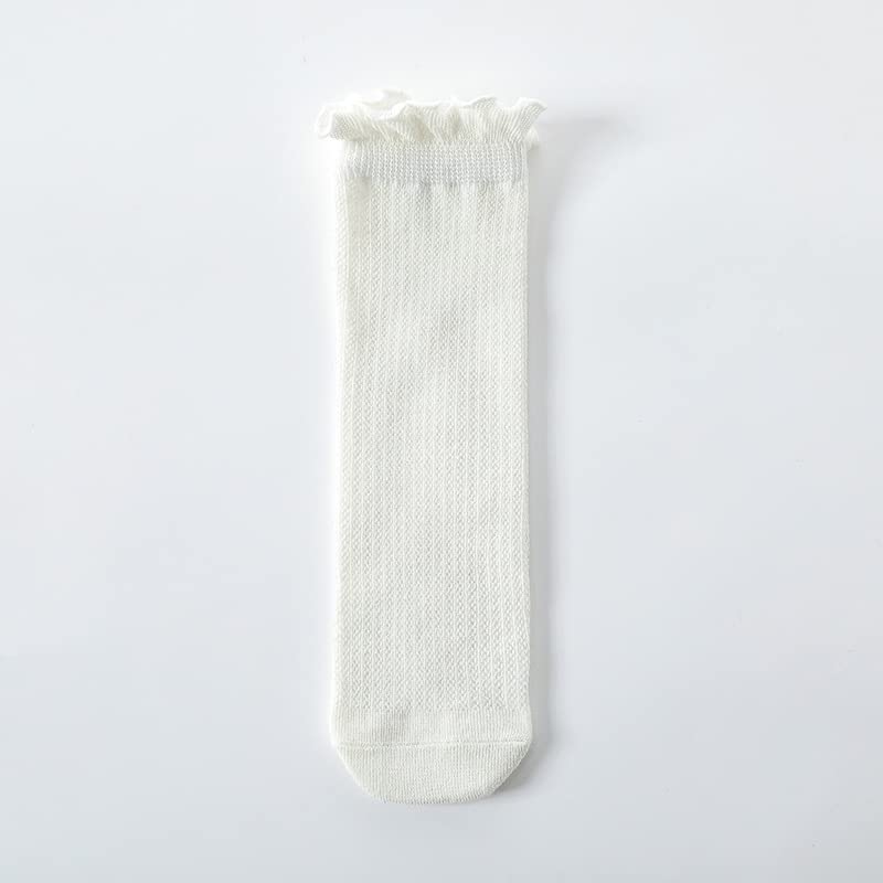 Toptim Kids Girl Mid-calf Knee High Socks Casual Dress Socks Long Tube (9-12 Years, 6 White) - Image 4