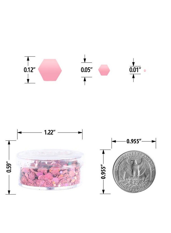 Estanoite Holographic Chunky Glitter Sequins 12 Colors Mixed Laser Cosmetic Glitter For Face Body Eye Hair Nail Art Lip Gloss Festival Glitter Makeup With Different Hexagons Size (Metallic Mix) - Image 5