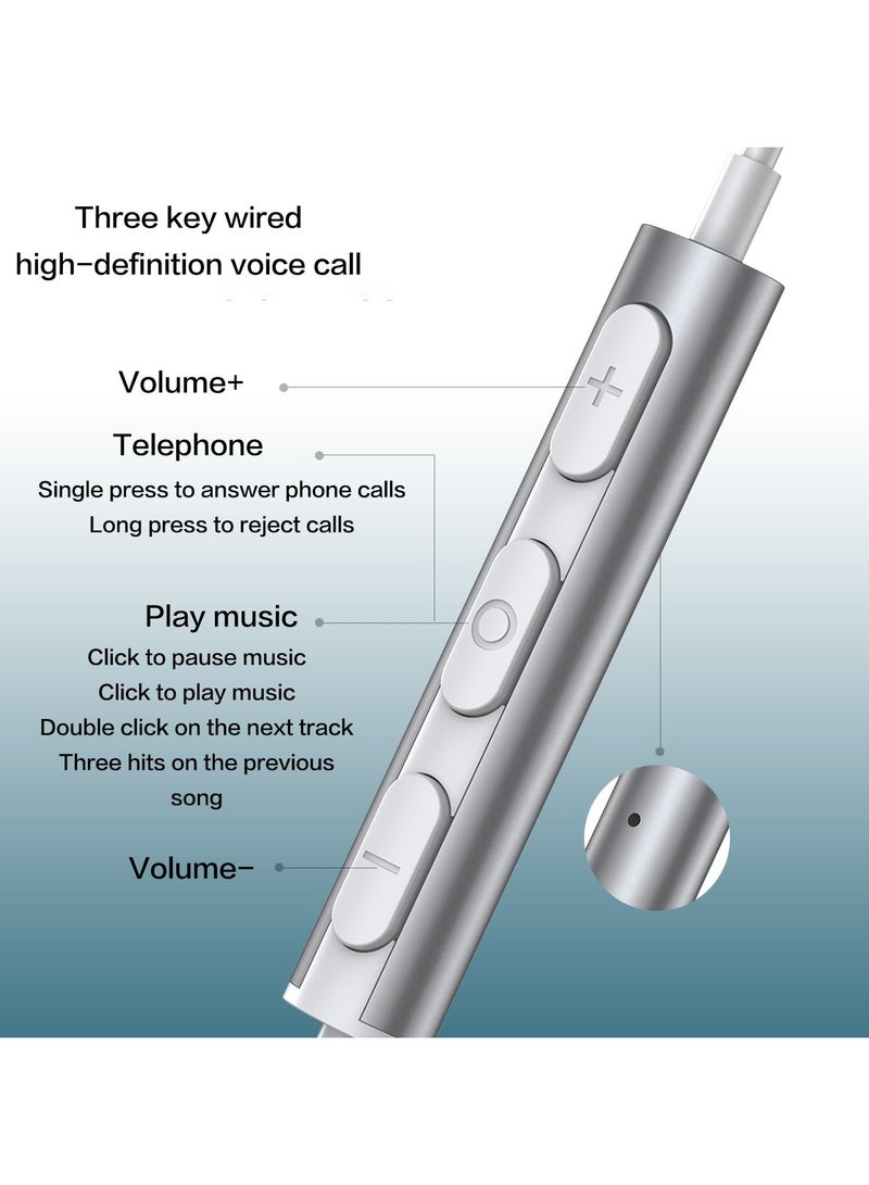 Concretization Type C Headphones / USB C Headphones for Samsung Galaxy S25 S24 S23 Ultra S22 S21 FE S20 A54 A53 Or iphone17/16/15 , USB C Earphones with Mic Volume Control Wired Earbuds 545 White - Image 4